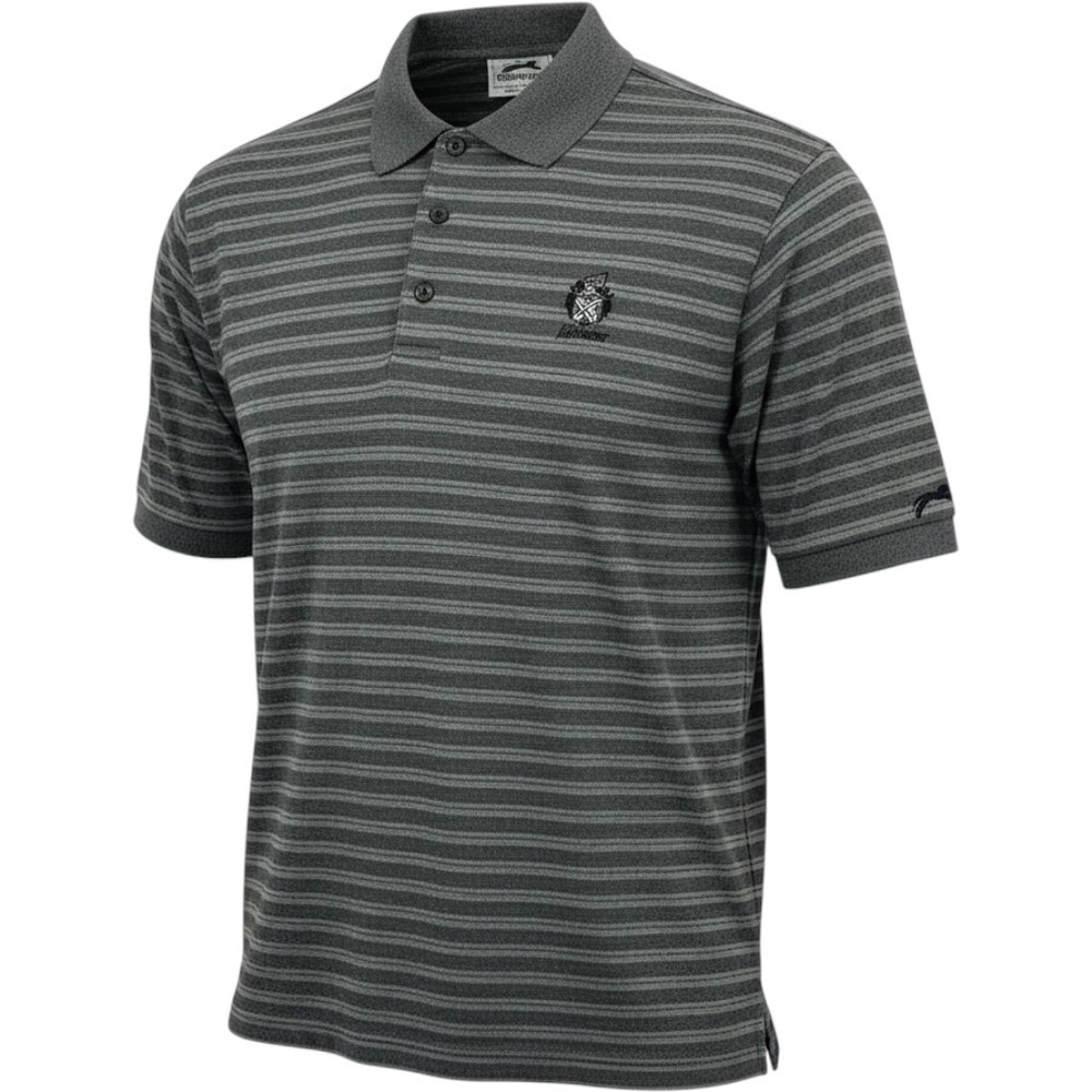 Slazenger Lochinvar Mens XL Polo Shirt Striped Gray Golf 100% Mercerized Cotton